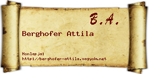 Berghofer Attila névjegykártya